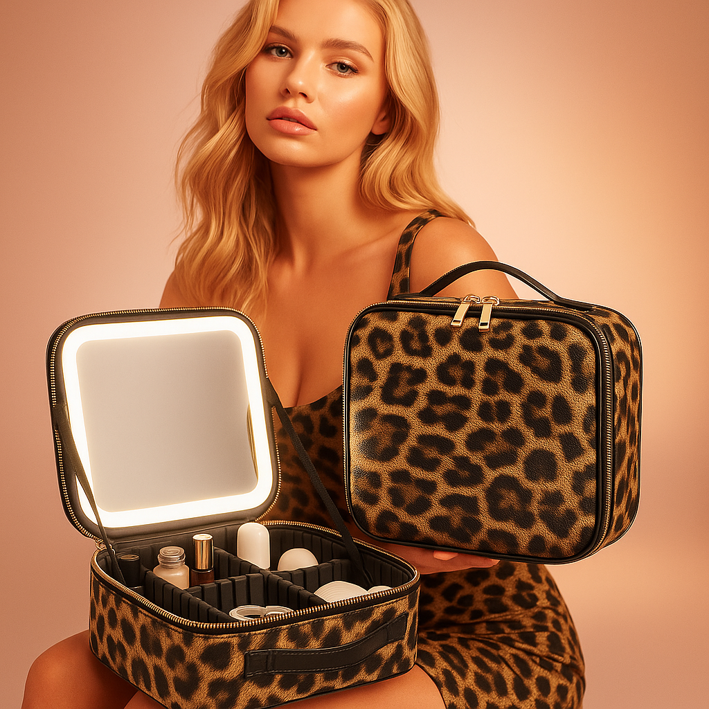 LED Makeup Case with Mirror – Travel Cosmetic Bag