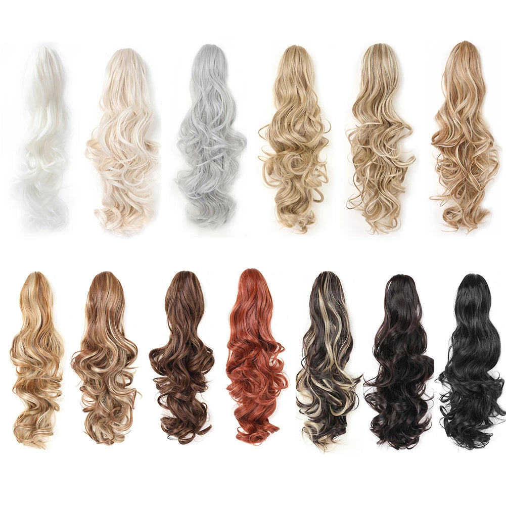 Claw Clip Ponytail Extension – Long Curly & Wavy Synthetic Hairpiece for Women & Girls (18/24 Inch)