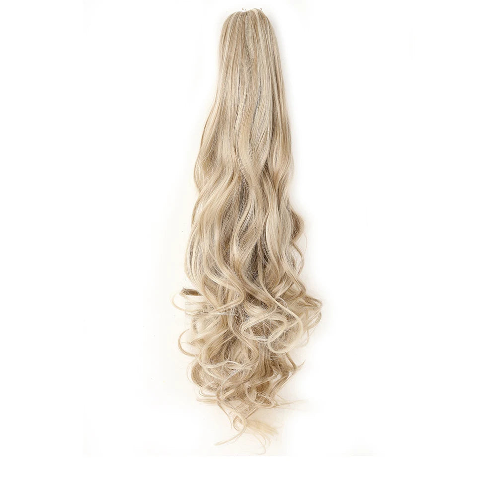 Claw Clip Ponytail Extension – Long Curly & Wavy Synthetic Hairpiece for Women & Girls (18/24 Inch)