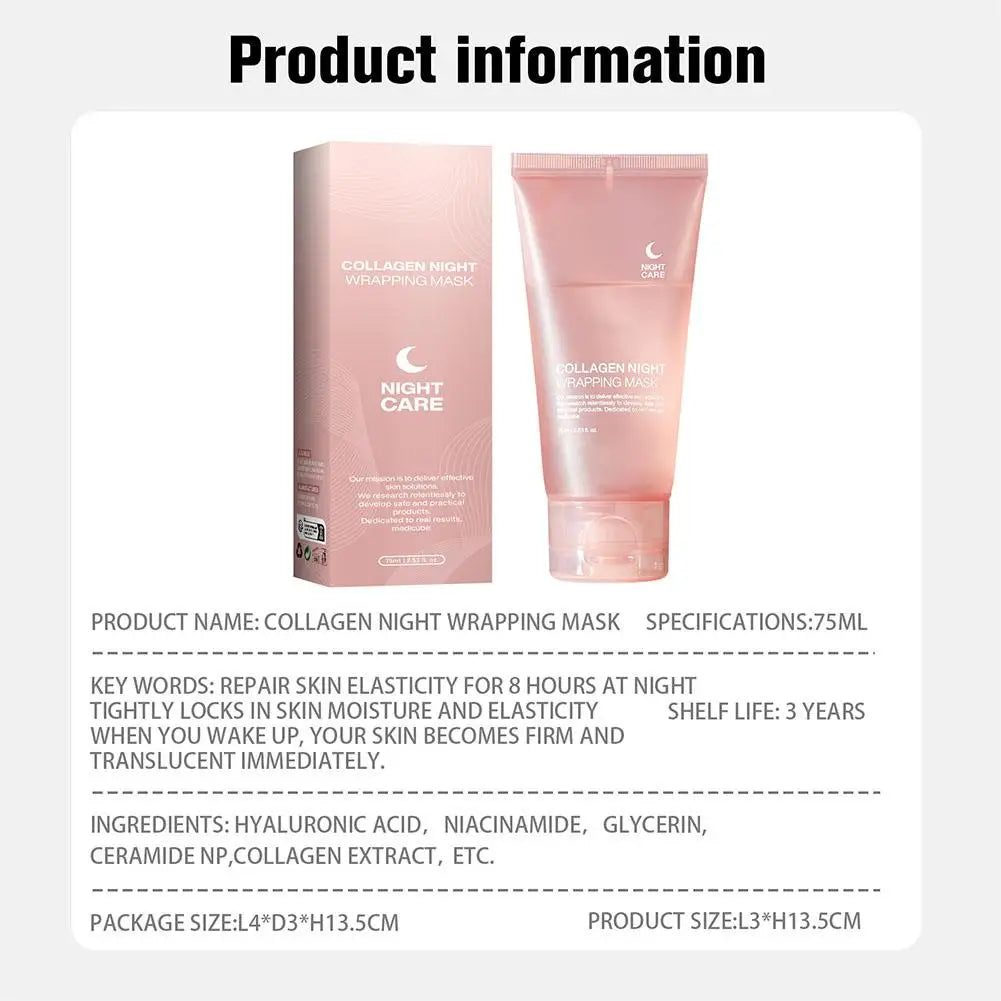 Collagen Overnight Peel-Off Mask 75 ml – Wrinkle Care & Pore Cleanse