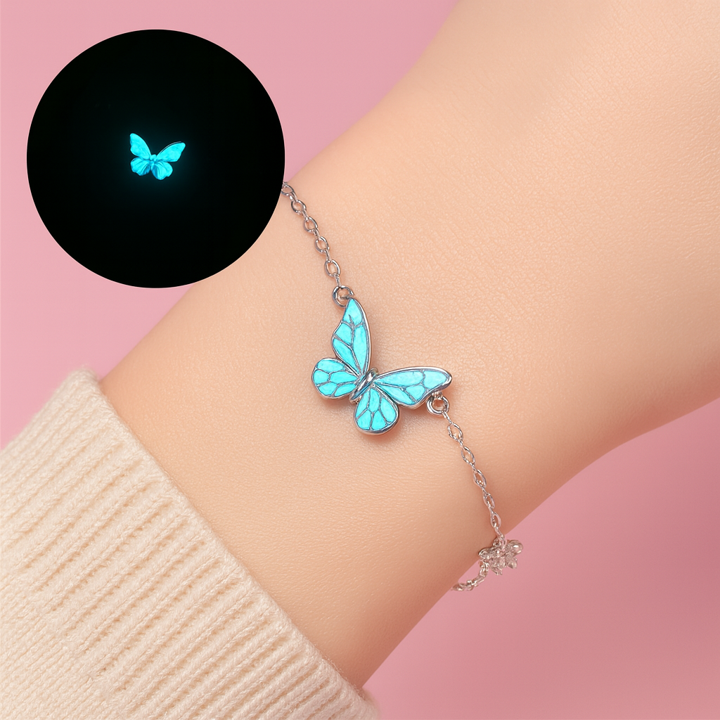 Vintage Luminous Butterfly Necklace – Glow-in-the-Dark Pendant for Parties & Gifts