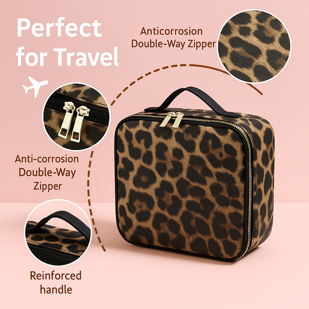 LED Makeup Case with Mirror – Travel Cosmetic Bag