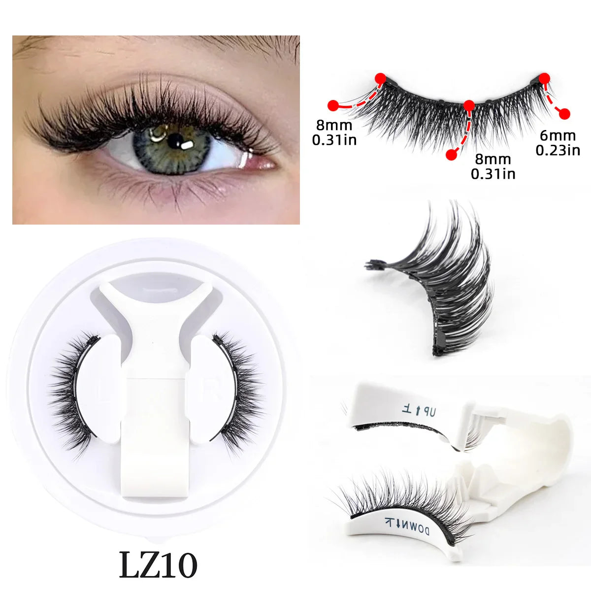 Magnetic Eyelash Set: Handmade Fluffy Faux Mink Lashes with Reusable Natural False Eyelashes and Magnetic Tweezers for Makeup Application