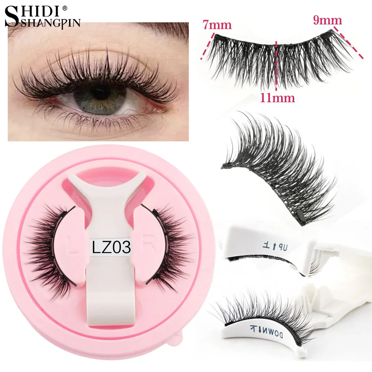 Magnetic Eyelash Set: Handmade Fluffy Faux Mink Lashes with Reusable Natural False Eyelashes and Magnetic Tweezers for Makeup Application