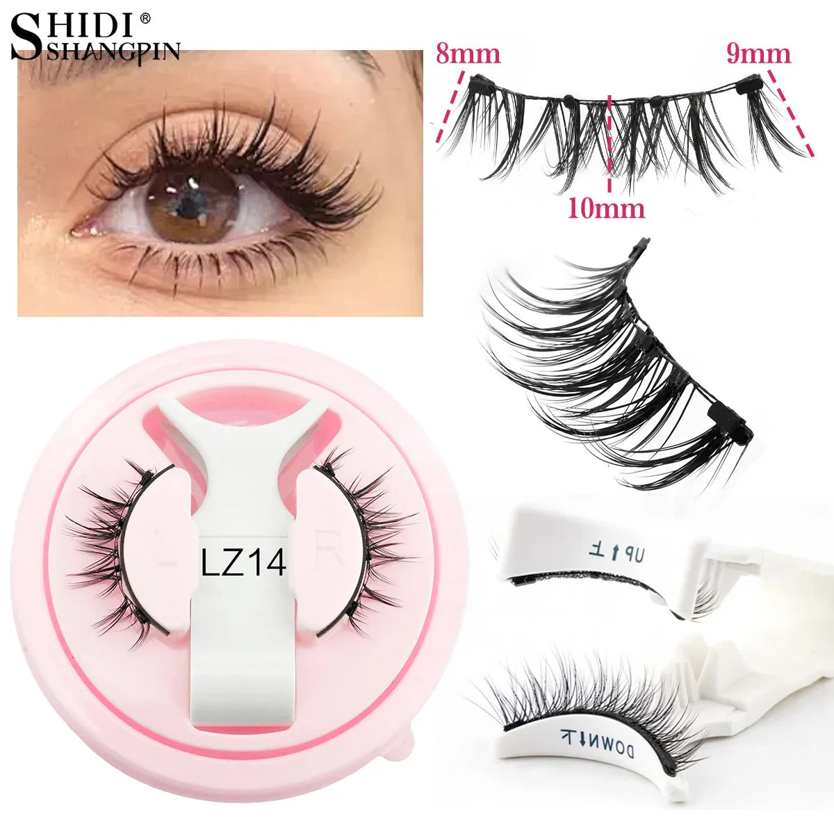 Magnetic Eyelash Set: Handmade Fluffy Faux Mink Lashes with Reusable Natural False Eyelashes and Magnetic Tweezers for Makeup Application