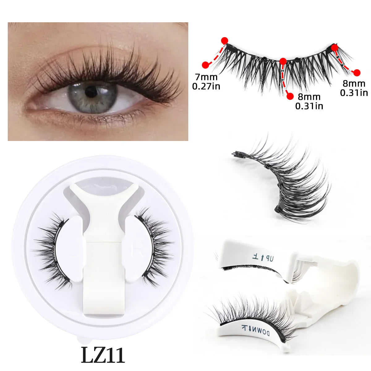 Magnetic Eyelash Set: Handmade Fluffy Faux Mink Lashes with Reusable Natural False Eyelashes and Magnetic Tweezers for Makeup Application