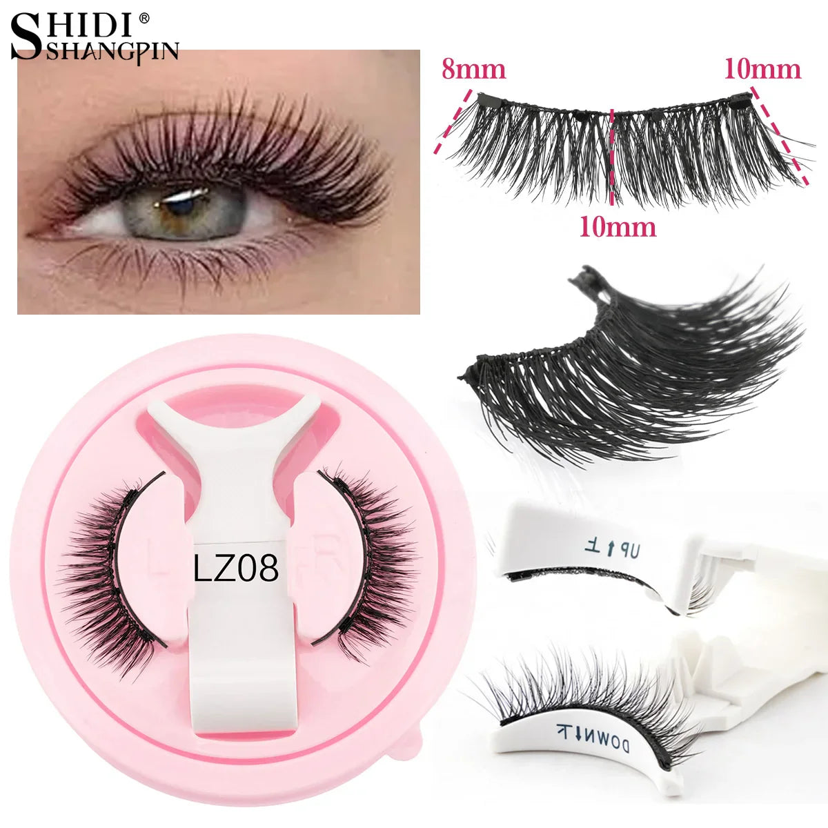 Magnetic Eyelash Set: Handmade Fluffy Faux Mink Lashes with Reusable Natural False Eyelashes and Magnetic Tweezers for Makeup Application