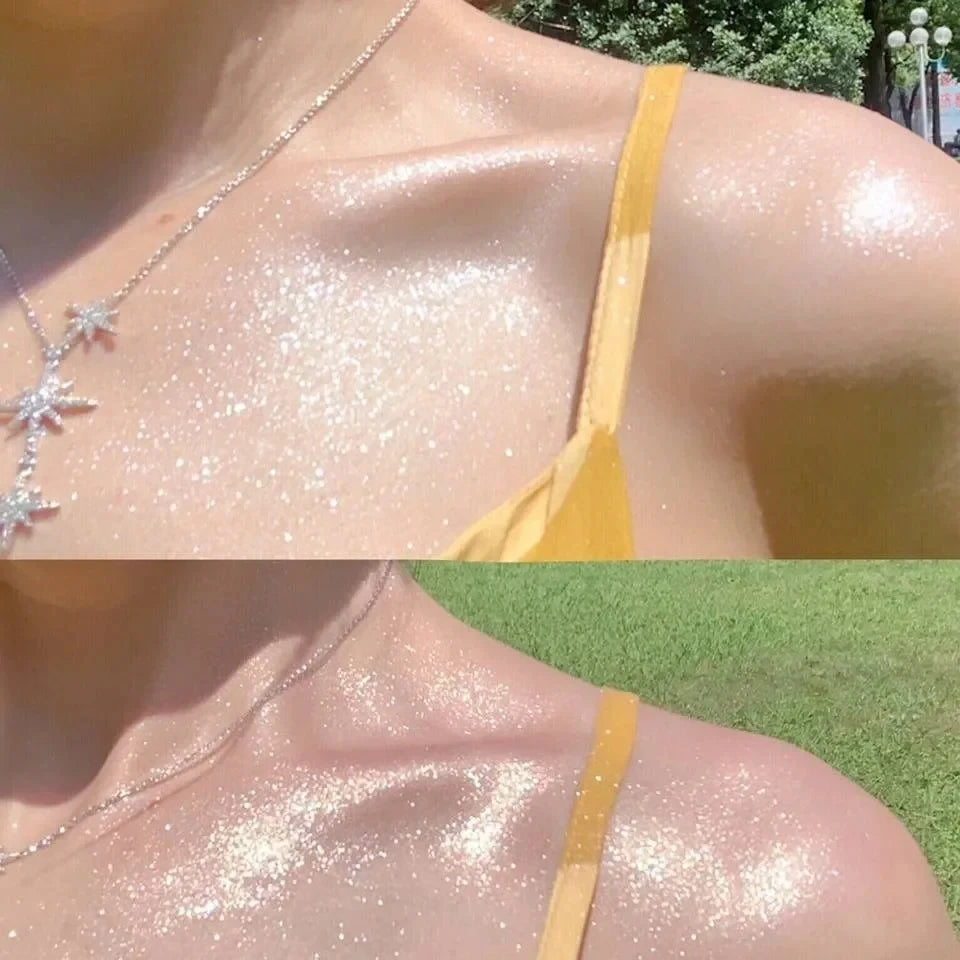 6-Color Diamond Highlighter Powder Spray Waterproof High Gloss Glitter Body Bronzer Highlight Powder Face Contour Illuminator