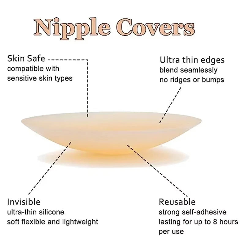 Reusable Silicone Nipple Covers – Invisible Adhesive Bra Pasties