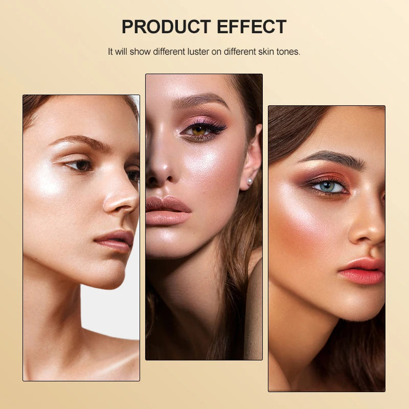 6-Color Diamond Highlighter Powder Spray Waterproof High Gloss Glitter Body Bronzer Highlight Powder Face Contour Illuminator